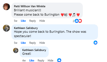 Vibrant blue violin performance during Thunderstruck Melbourne event.