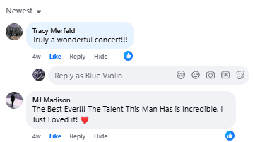 Elegant blue violin on stage during Thunderstruck Melbourne concert.